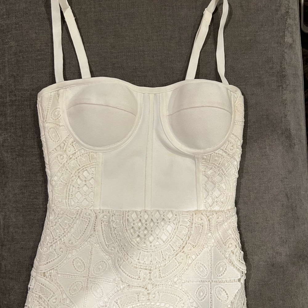 White color dress . Size small